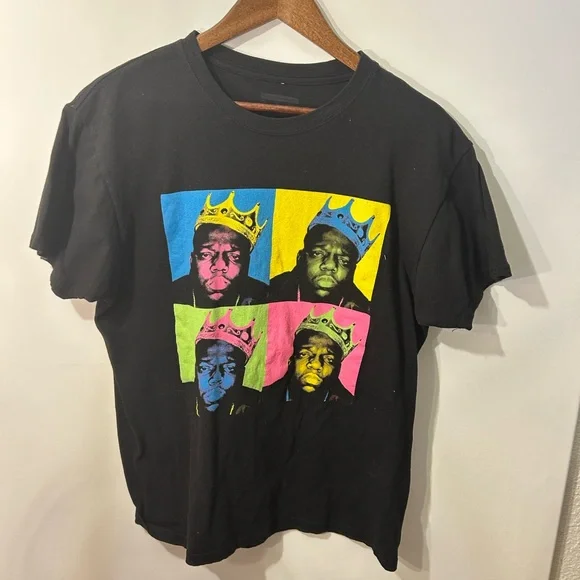 Notorious BIG Black Graphic T-Shirt with Colorful Print - Picture 2 of 3